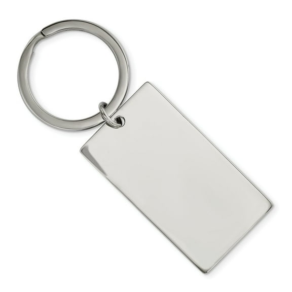 Stainless Steel Engravable Brushed and Polished 1.85mm Rectangle Reversible Key Chain Jewelry Gifts for Men