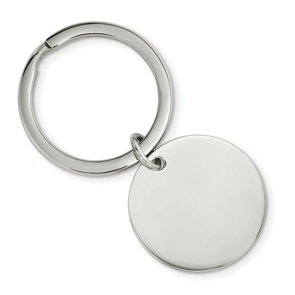 Stainless Steel Engravable Brushed and Polished 1.85mm Reversible Circle Key Chain Jewelry Gifts for Men