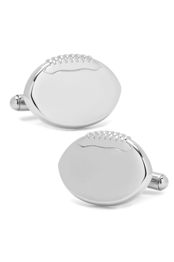 Stainless Steel Engravable Football Cufflinks