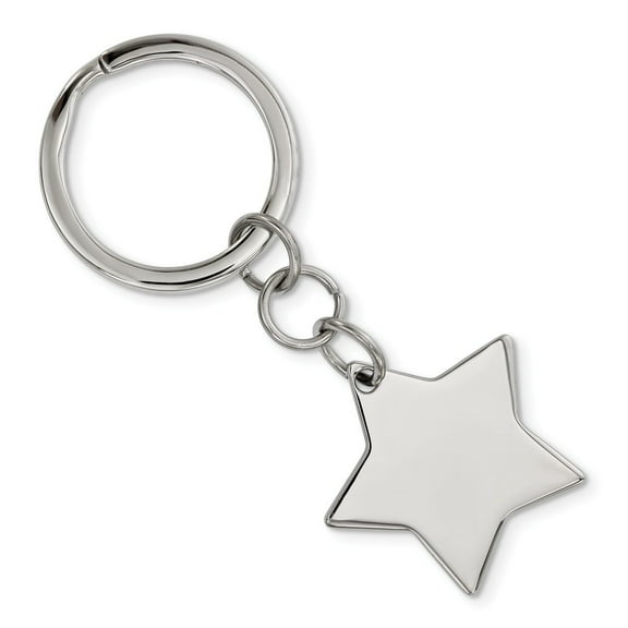 Stainless Steel Engravable Polished Star Key Chain Jewelry Gifts for Men
