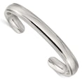 thumbnail image 1 of Stainless Steel Engravable Polished and Grooved Cuff Stackable Bangle Bracelet Measures 9mm Wide Jewelry for Women, 1 of 4