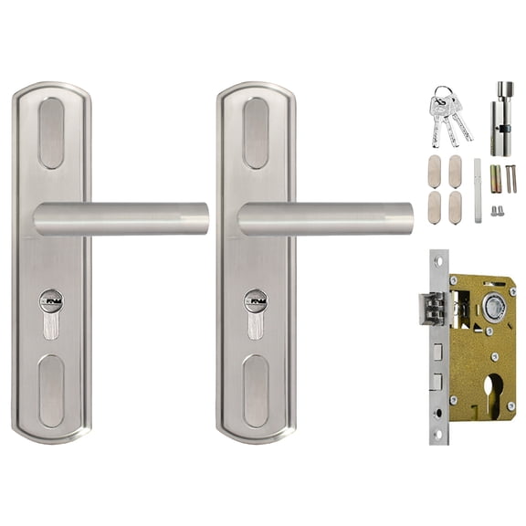 Stainless Steel Entry Door Handle with Lock and Keys AntiRust Door Handle Lock for Screen Door Patio Door Easily Install