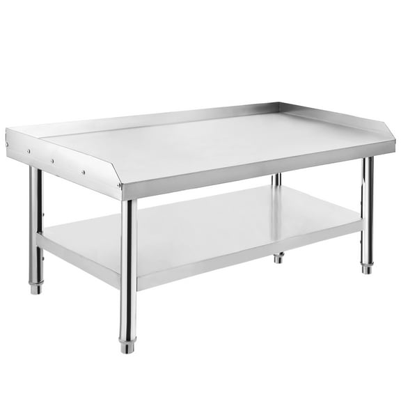 Stainless Steel Equipment Grill Stand,36"x30"x24" Grill Stand Table with 1000 lbs Top,220 lbs Bottom,Adjustable Legs,Equipment Stand Grill Table for Hotel Home Restaurant