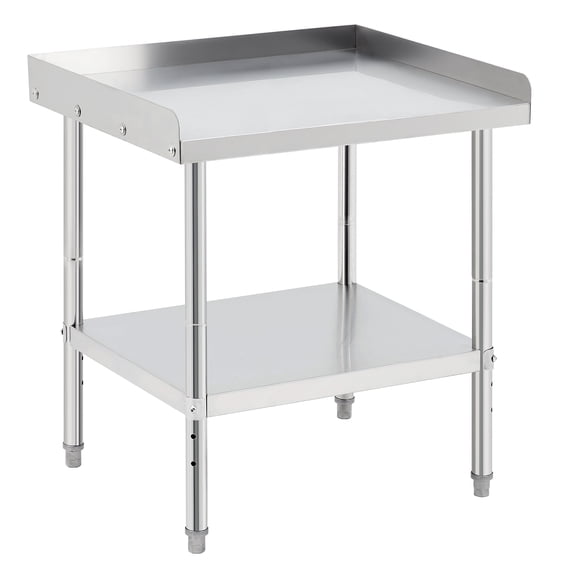 Stainless Steel Equipment Grill Stand Table NSF Certified 400 LBS Capacity with Adjustable Legs, 2 in Edge Baffle, for Hotel, Home,