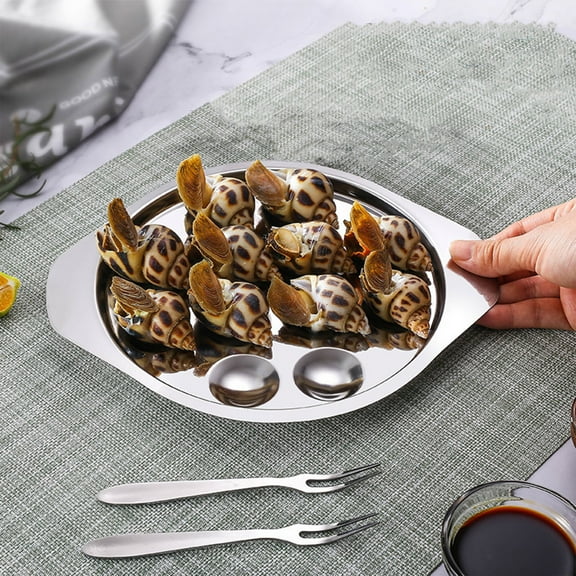 Stainless Steel Escargot Tray 12 Holes - Snail Dishes Plates for Serving Appetizers, French Meals & Shellfish, Rust-Proof, Dishwasher Safe