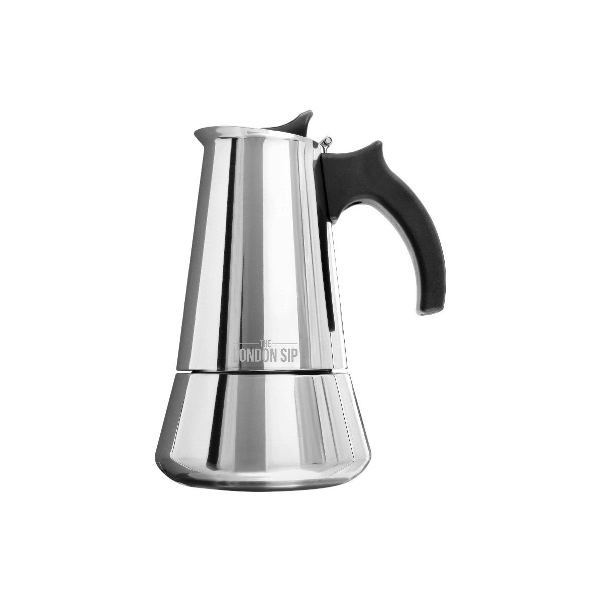 London Sip Silver Stainless Steel 3-Cup Stovetop Espresso Maker