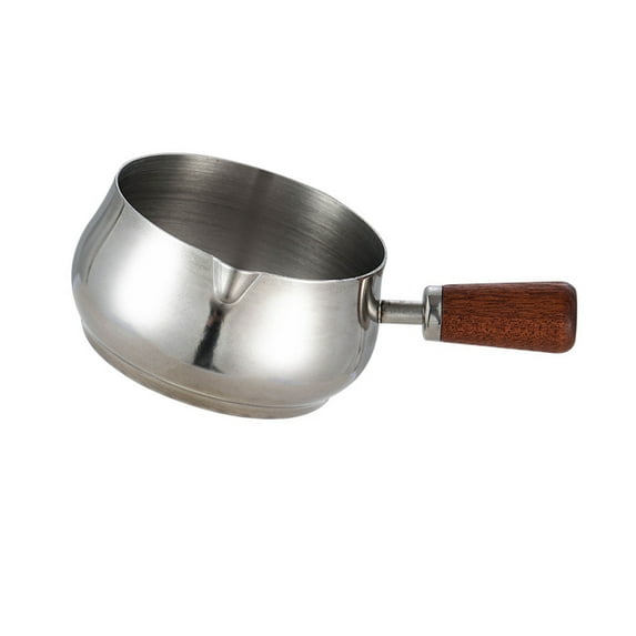 Stainless Steel Espressos Cups With Wooden Handle Easy to Clean Cookware For Easy Pouring And Multipurpose Use