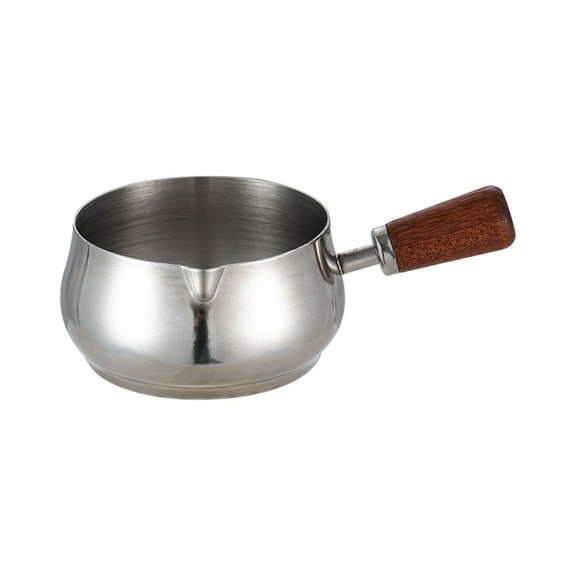 Stainless Steel Espressos Cups With Wooden Handle Easy to Clean Cookware For Easy Pouring And Multipurpose Use