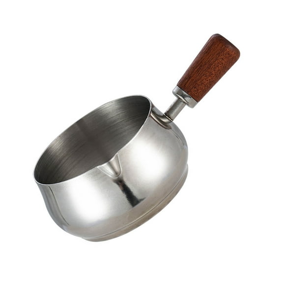 Stainless Steel Espressos Shot Cups With Wooden Handle Sturdy Sauce Cups For Sauces And Beverages Dishwasher Safe