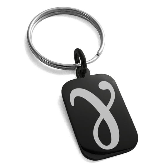 Stainless Steel Euler-Mascheroni Mathematical Engraved Small Rectangle Dog Tag Charm Keychain Keyring