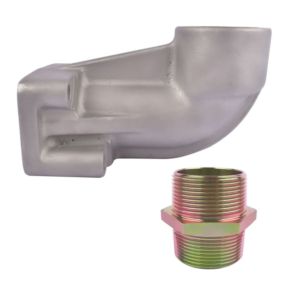 Stainless Steel Exhaust Bend Elbow for Yanmar GM Series Engines, OEM #128370-13610, 2.5x3.5 Gasket, 1-1/4 BSPT Thread, Marine Exhaust System