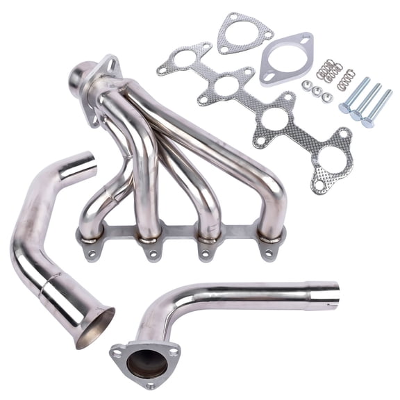 Stainless Steel Exhaust Header Kit for Chevy S10/GMC Sonoma 2.2L 2WD 1994-2004 - Mirror Polish, Front Placement - Engine Upgrade