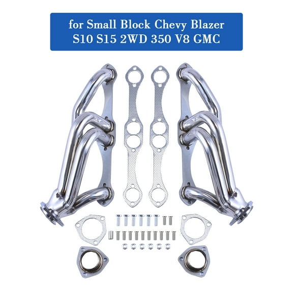 Stainless Steel Exhaust Header Manifold for Small Block Chevy Blazer S10 S15 2WD 350 V8 GMC Engine Swap SS