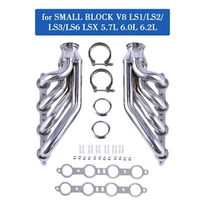 Stainless Steel Exhaust Header Manifold for Small Block V8 LSX LS1 LS2 LS3 LS6 Forward Facing Up LS Turbo 1 3/4" Primaries