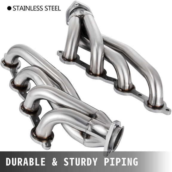 Stainless Steel Exhaust Header Set 1 3/4" Turbo Headers Shorty Engine Conversion LS Swap Manifold for Chevy LS1 LS2 LS3 LS6 LS10 SUV Truck Car