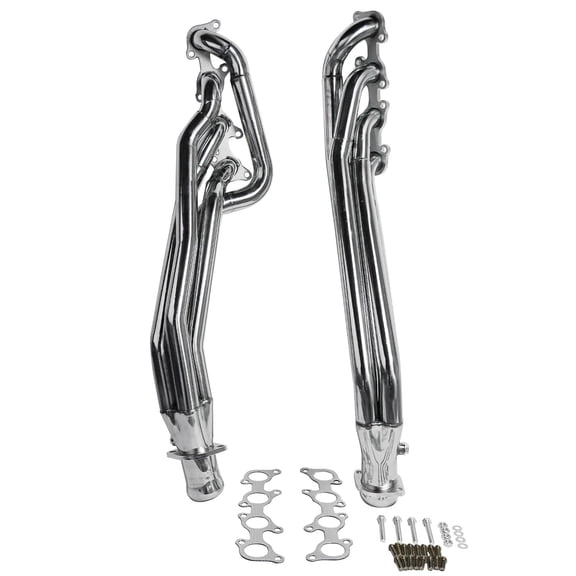 Stainless Steel Exhaust Header Set for 2011-2016 Ford Mustang GT 5.0L V8 - Polished, 1.75" Tube, 2.5" Collector, Front Placement