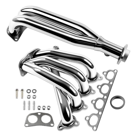 Stainless Steel Exhaust Manifold Header for 1988-2000 Honda Civic CRX D15/D16 D-Series EJ/EG/EK MT - OEM MT001222, 1.75"/2" Inlet, Silver