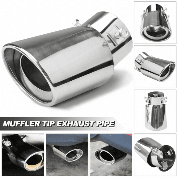 Stainless Steel Exhaust Pipe Tip - Chrome Car Muffler Tail Accessory