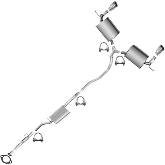 Northeastern Exhaust Stainless Steel Intermediate Pipe, Resonator & Pair of Muffler Exhaust System Kit Fits 2007–2010 Ford Edge 3.5L & 2007–2010 Lincoln MKX 3.5L SUV – Direct Fit