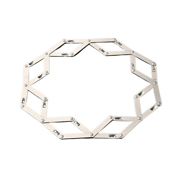 A Stainless Steel Expandable Pot Trivet Heat Insulation Mat For Table Counter Protection 1Pc Snowflake Design 8.46X8.46 Inches Telescopic Plate Holder For Dishes Version A 0.16 Lb