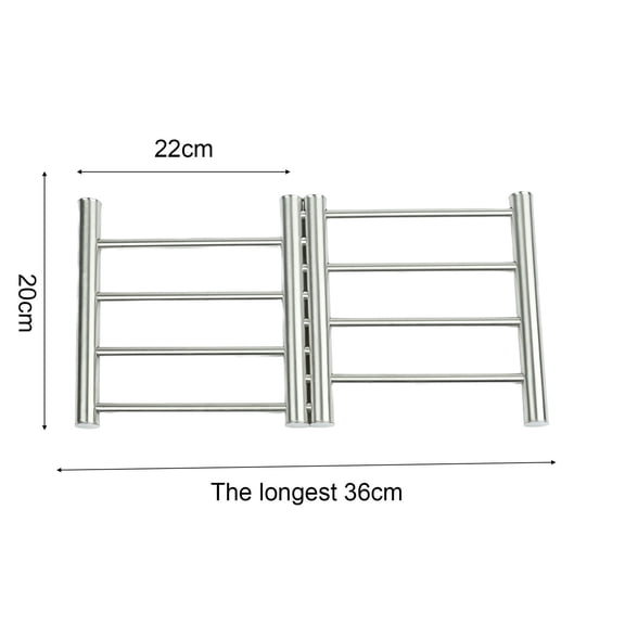 Stainless Steel Expandable Trivet Mat For Pots And Plates, Heat Resistant Non-Slip Kitchen Table Protector, Silver, 22.7x20.1cm