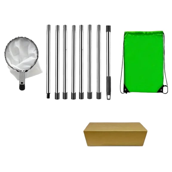 Stainless Steel Extendable Fruit Picking Tool Tree Trimmer For Garden Harvesting High Branch With Detachable Pole Outdoor Orchard Use