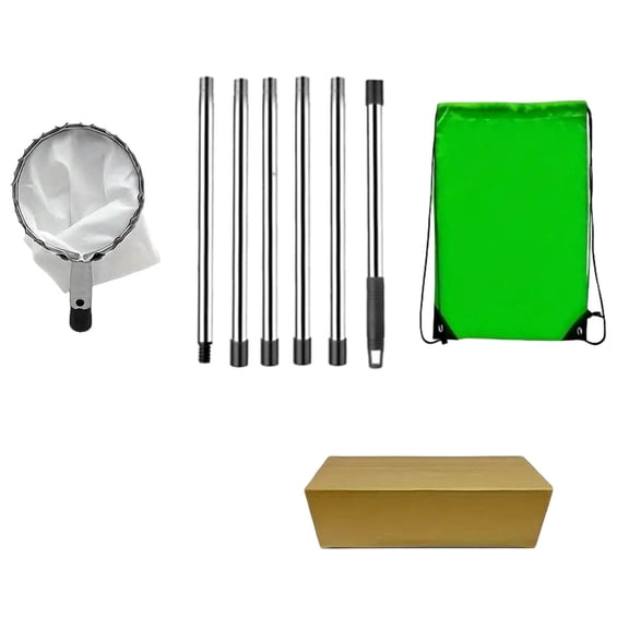 Stainless Steel Extendable Tree Fruit Picking Tool Detachable Pole Garden Harvesting High Branch Orchard Trimmer
