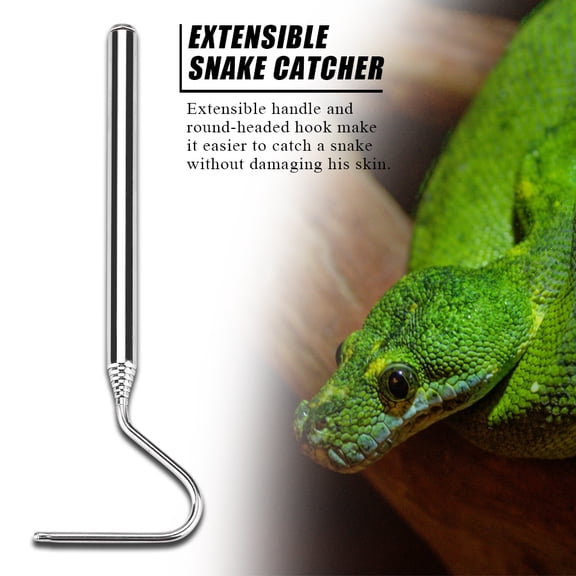 Stainless Steel Extensible Telescoping Snake Reptile Catcher Capture Hook, Snake Capture Hook, Extensible Snake Catcher