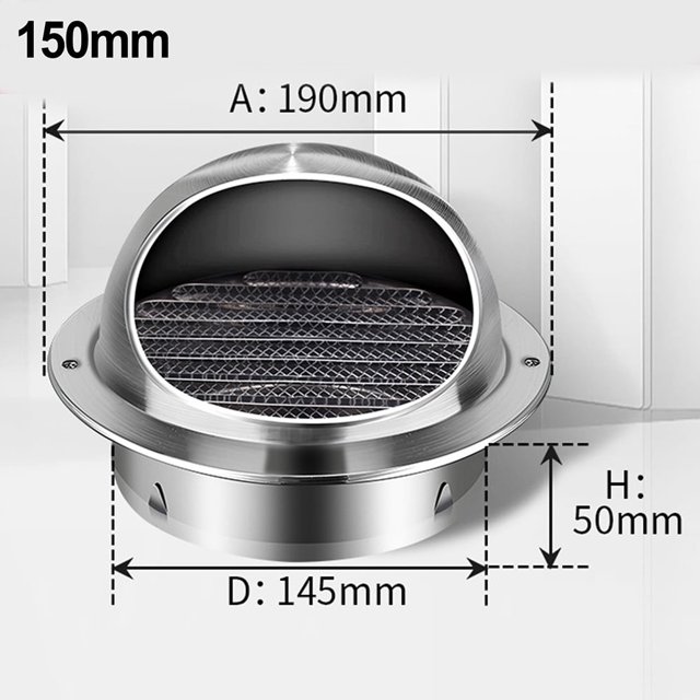 Stainless Steel Exterior Wall Air Outlet Grille Round Heating Cooling