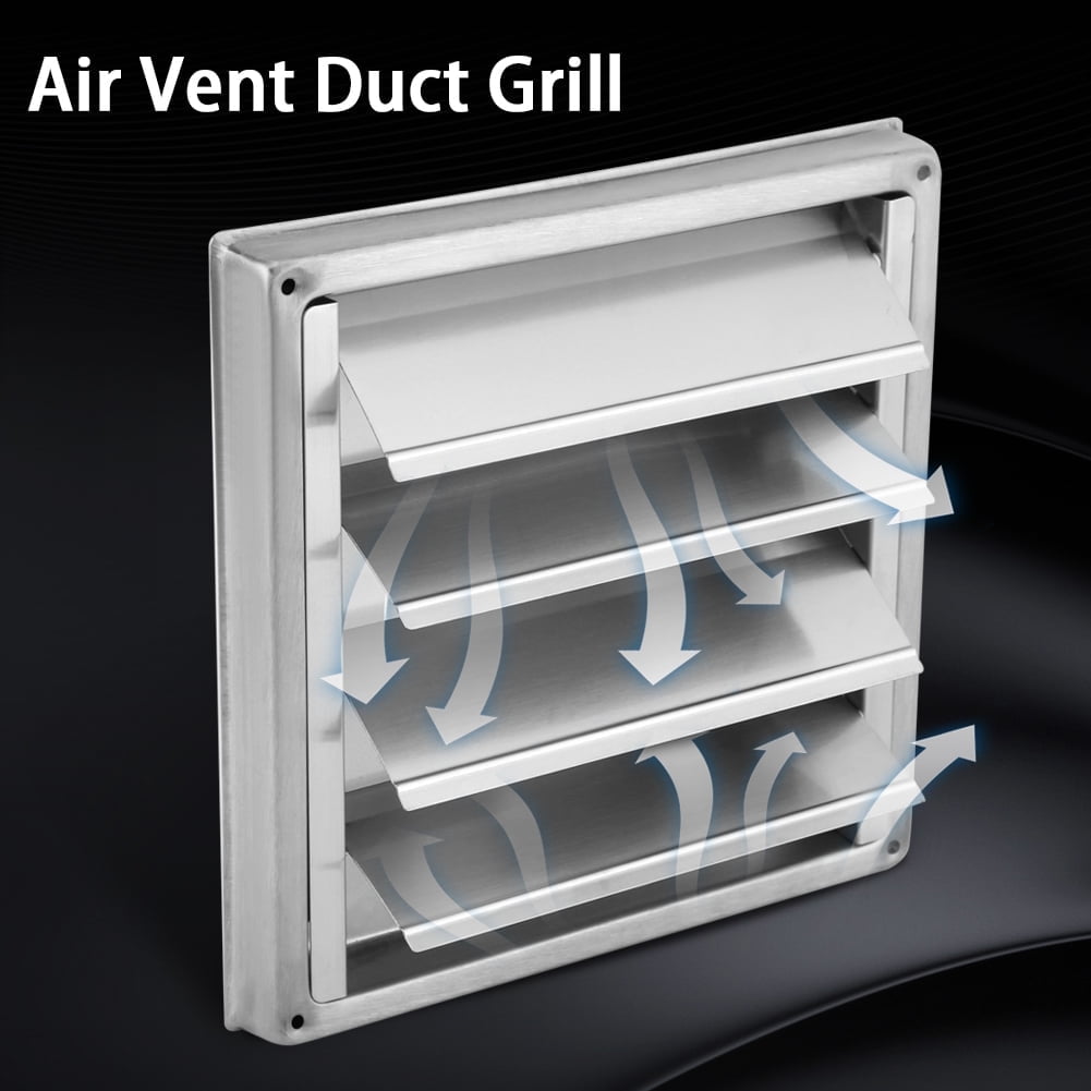 Stainless Steel Dryer Vent Cover - Outdoor Exhaust Louvered Cap, 4 Inch Diameter