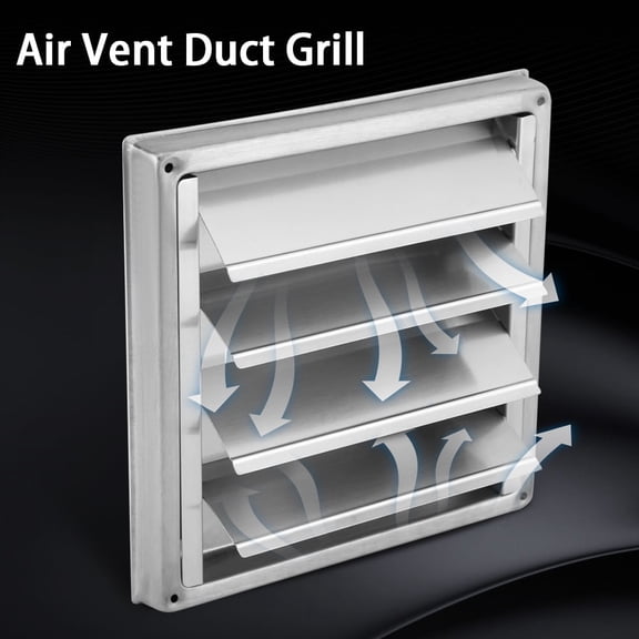 Stainless Steel Dryer Vent Cover - Outdoor Exhaust Louvered Cap, 4 Inch Diameter