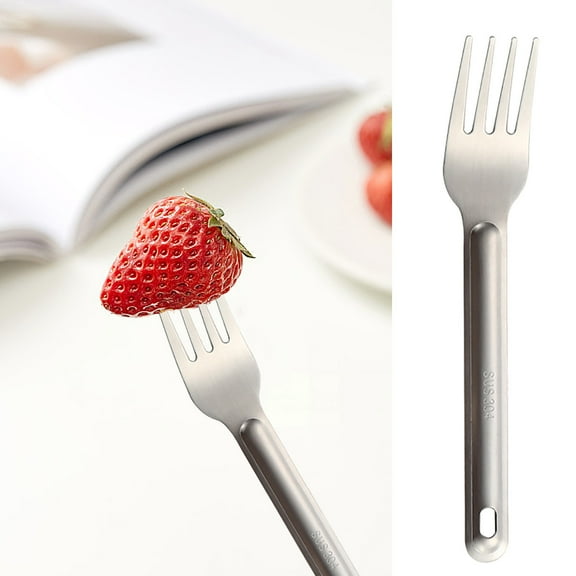 Stainless Steel Extra Long Camping Spoon Fork | Extended Handle Coffee Stirrer | Durable Rust-Resistant Utensil for Outdoor Cooking, Desserts, Easy Clean, Portable | 1 Count