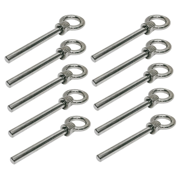 Stainless Steel Eye Bolt 1" x 6" Marine Grade Non Threaded Shoulder Eyebolt 10Pc