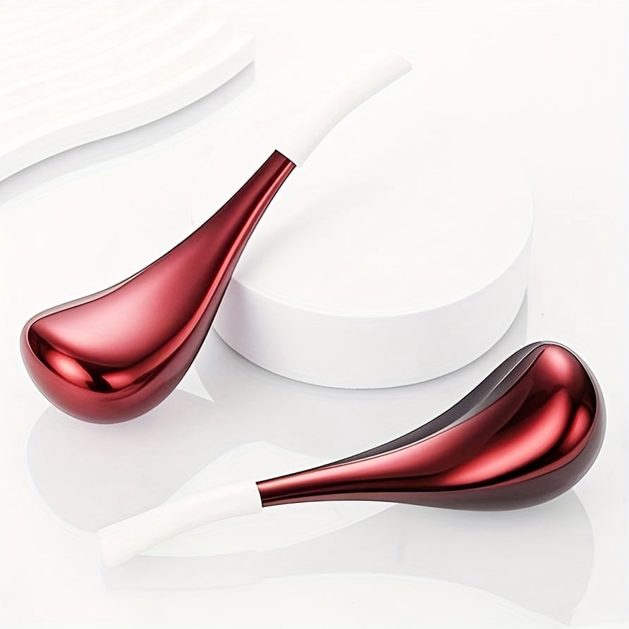 *Stainless Steel Eye Ice Ball - Reduces Puffiness, Tightens Light Beige Color, Enhances Lymphatic Drainage, Frictionless Wooden Handle Design, No Battery Needed*