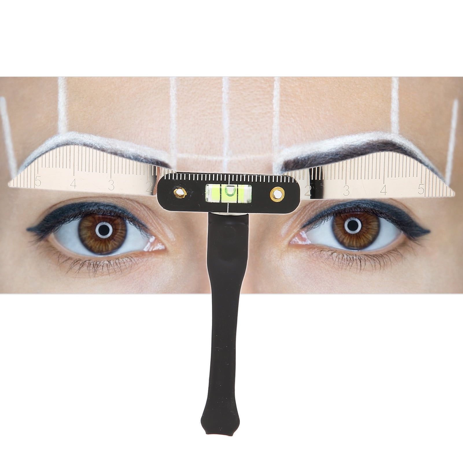 Stainless Steel Eyebrow Ruler, Eyebrow Tattoo Shaper Stencil SemiPermanent Eyebrow Measuring Tool Eyebrow Makeup Template Ruler Eyebrow Stencil Ruler Sticker[#]