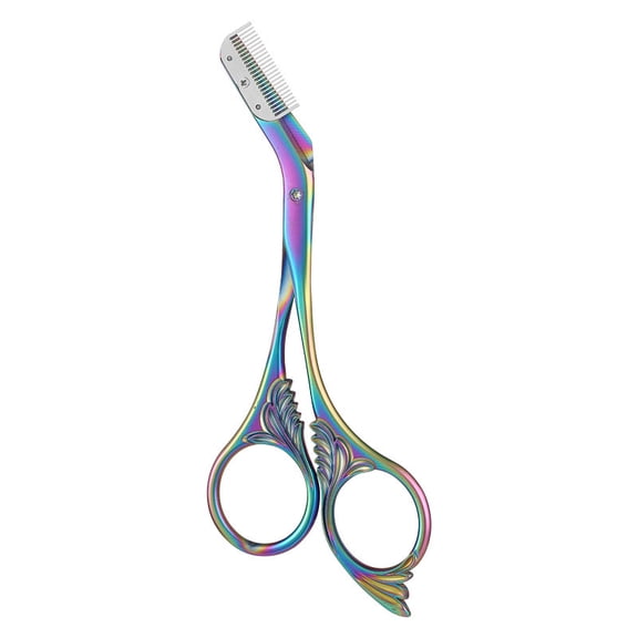 Stainless Steel Eyebrow Trimmer Scissor With Comb, Eyebrow Cutter Hair Removal Eyebrow Scissors, Eyebrow Trimmer for women, Gifts For Men Women Stocking Stuffers (Colorful)