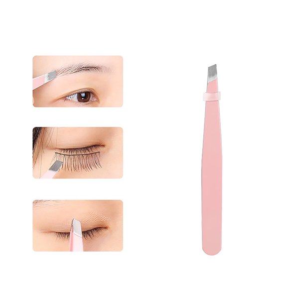 Stainless Steel Eyebrow Tweezers, Pk2, 1 Pcstainless Steel Eyebrow Tweezers Eyebrow Tweezers Set Pointed Flat Eyebrow Tweezers Eyebrow Tweezers Pluck Beard Tweezers, Easter Mother' Makeup Organizers