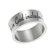 Stainless Steel "Faith in God" Inspirational Ring size 9