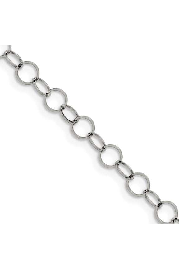 Stainless Steel Fancy Chain Necklace Chisel Polished 6 mm 22 inch Circle Link