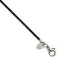 thumbnail image 1 of Stainless Steel Fancy Lobster Closure Black Leather Cord Necklace 20 Inch 1.5mm Wide Pendant-Necklace for Women, 1 of 2