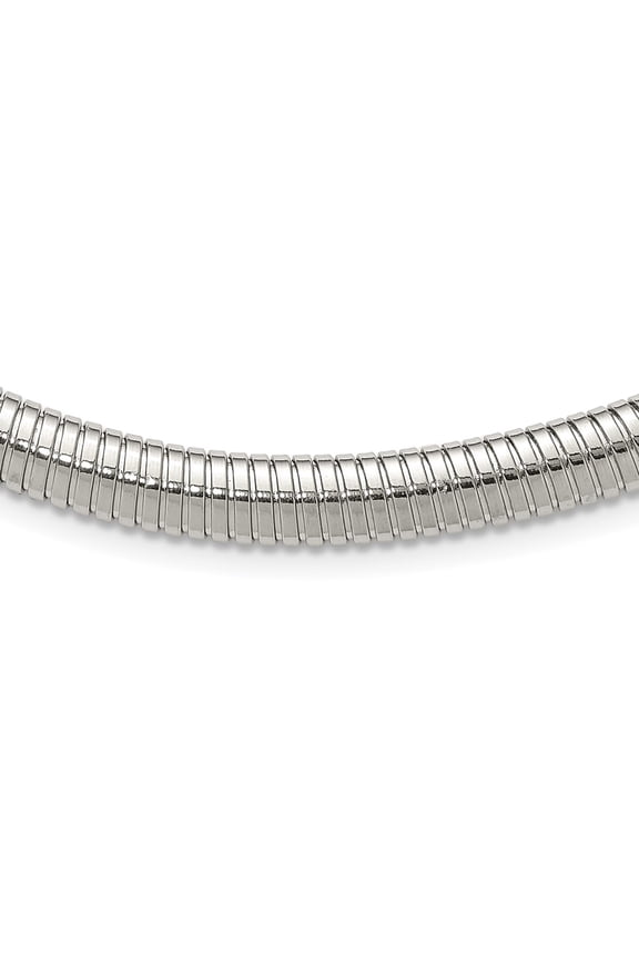 Stainless Steel Fancy Omega Necklace Chain Chisel Polished 8mm 18 inch 8 mm