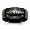 thumbnail image 1 of Stainless Steel Fancy Scroll Black Band Ring Size 10 Jewelry Gifts for Women, 1 of 3