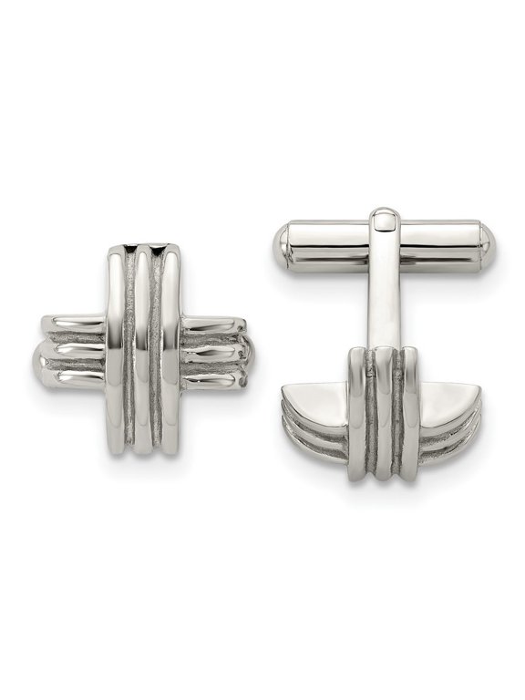 Stainless Steel Fancy X Cuff Links