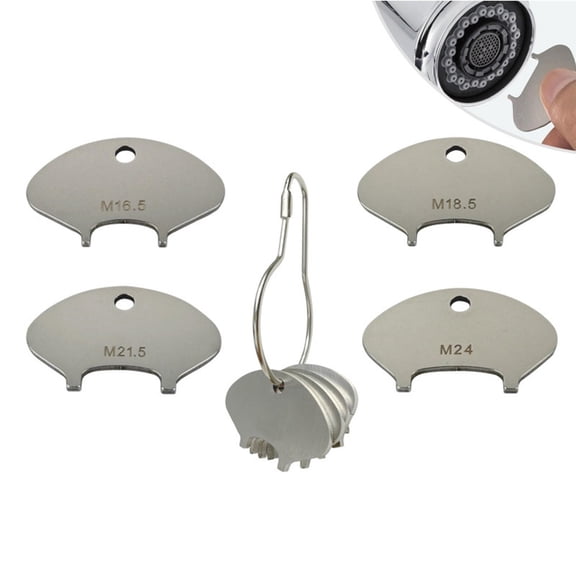 Stainless Steel Faucet Aerator Key And Household Tool Set, Stainless Faucet Key Set (4Pcs) Portable Metal Tool for Easy Removal Home Accessory