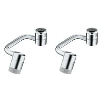 Stainless Steel Faucet Extender, 2Pcs Rotatable Faucet Aerator, Universal Large Angle Swivel Faucet Sink Face Wash Attachment with 2 Water Outlet Modes Faucet Nozzle