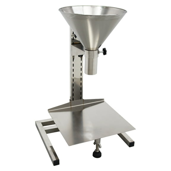 Stainless Steel Feeding Hopper with Support Stand Manual Filling Funnel Diameter 1.5"