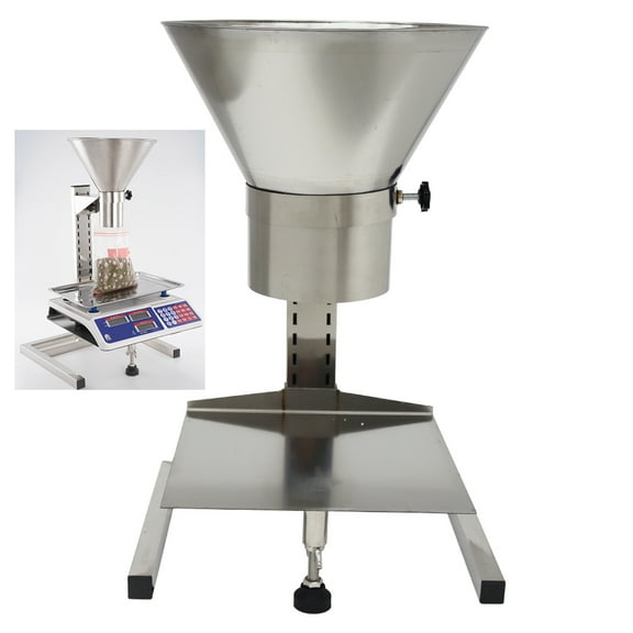 Stainless Steel Feeding Hopper with Support Stand Manual Filling Funnel Diameter 4.7"