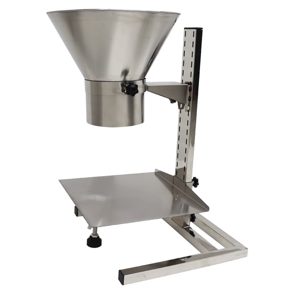 Stainless Steel Feeding Hopper with Support Stand Manual Filling Funnel Diameter 5.5"
