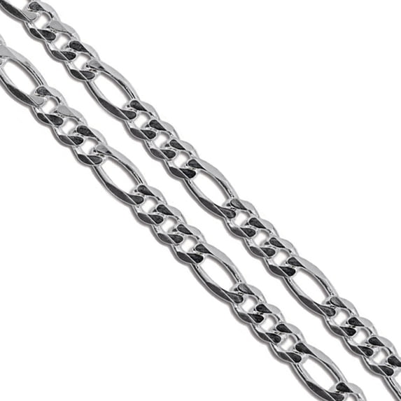 Stainless Steel Figaro Chain 4mm Solid Link Necklace 18" Gray Jewelry Female Unisex