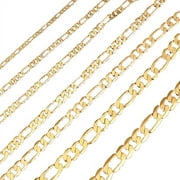 NECKLACES BY ERIK RAYO Stainless Steel Figaro Necklace Gold Men Women Kids Chains Italian